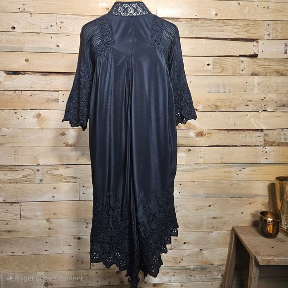 Ulla Johnson Ruby Dress Size 6 Black Silk Eyelet Lace Romantic Gothic Witchy - Picture 1 of 12